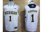 Michigan Wolverines #1 Glenn Robinson III White NCAA Basketball Jerseys