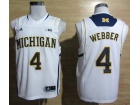 Michigan Wolverines #4  Chirs Webber White NCAA Basketball Jerseys