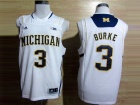 Michigan Wolverines #3 Trey Burke White Big 10 Patch Basketball Jerseys