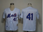 New York Mets #41 Tom Seaver White With Blue Strip M&N Jerseys