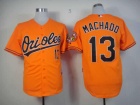 Baltimore Orioles #13 Machado Orange Alternate Cool Base Jerseys