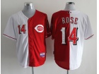 Cincinnati Reds #14 Rose White And Red Splite Jerseys