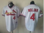 St.louis Cardinals #4 Molina  White  Trun Back The Colck Jerseys