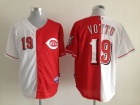 Cincinnati Reds #19 Votto White And Red Splite Jerseys