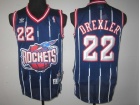 Houston Rockets #22 Drexler Blue Hardwood Classic Champion Swingman Jerseys