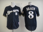 Milwaukee Brewers #8 Ryan Braun Blue Cool Base Jerseys