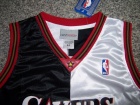 Philadelphia 76ers #3 IVERSON Black and White Splite Swingman Jerseys