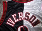 Philadelphia 76ers #3 IVERSON Black and White Splite Swingman Jerseys