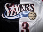 Philadelphia 76ers #3 IVERSON Black and White Splite Swingman Jerseys