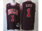 Chicago Bulls #1 Derrick Rose Black Red Strips Basketball Jerseys