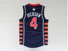 Team Usa #4 Allen Iverson Dark Blue Olympics Jerseys