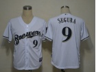 Milwaukee Brewers #9 Segura White Cool Base Jerseys