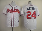 Atlanta Braves #24 Gattis White Cool Base Jerseys