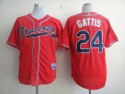 Atlanta Braves #24 Gattis Red Cool Base Jerseys