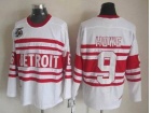 Detroit Red Wings #9 Howe  White With 75th Patch CCM Jerseys