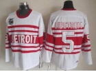 Detroit Red Wings #5 Lidstrom  White With 75th Patch CCM Jerseys