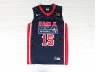 Nike Dream Team #15 Johnson Dark Blue USA Retro Jerseys