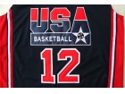 Nike Dream Team #12 Stockton Dark Blue USA Retro Jerseys