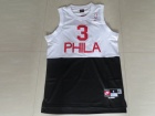 Philadelphia 76ers #3 IVERSON White/Black Swingman Jerseys