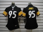 2013 Women Pittsburgh Steelers #95 Jarvis Jones Black Nike Limited Jerseys