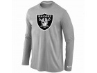 Nike Oakland Raiders Logo Long Sleeve T-Shirt Grey