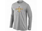 Nike New Orleans Sains Logo Long Sleeve T-Shirt Grey