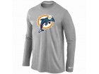 Nike Miami Dolphins Logo Long Sleeve T-Shirt Grey