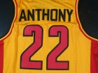 Jordan Oak Hill Academy #22 Carmelo Anthony Yellow Throwback Basketball Jerseys