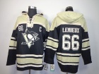 Pittsburgh Penguins #66 Mario Lemieux Black Pullover Hooded Sweatshirts