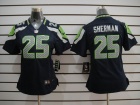 Women Seattle Seahawks #25 Sherman Blue Nike Limited Jerseys