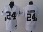 Nike Women Oakland Raiders #24 Charles Woodson White Jerseys