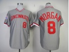 Cincinnati Reds #8 Joe Morgan Grey M&N Baseball Jerseys