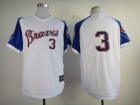 Atlanta Braves #3 Dale Murphy White with Blue Sleeve 1974 Throwback Jerseys