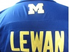 Michigan Wolverines #77 Taylor Lewan Navy Blue Big Ten Patch College Football Jerseys