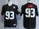 Nebraska Cornhuskers #90 Ndamukong Suh Black College Football Jerseys