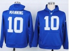 New York Giants #10 Eli Manning Blue Nike NFL Hoodies