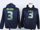 Seattle Seahawks #3 Russell Wilson Blue Nike NFL Hoodies