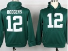 Green Bay Packers #12 Rodgers Green Nike NFL Hoodies