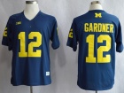 Michigan Wolverines #12 Devin Gardner Navy Blue Big Ten Patch College Football Jerseys