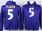 Baltimore Ravens #5 Joe Flacco Purple Nike NFL Hoodies