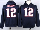 New England Patriots #12 Tom Brady Blue Nike NFL Hoodies