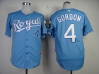 Kansas City Royals #4 Alex Gordon Light Blue Cool Base Jerseys