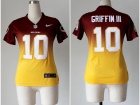 Women Washington Redskins #10 Robert Griffin III Red Yellow NFL Nike Drift Fashion II Elite Jerseys