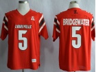 Louisville Cardinals #5 Teddy Bridgewater Red AAC Patch 2013 NCAA Football Authentic Techfit Jerseys