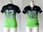 Women Seattle Seahawks #12 Fan Blue Green NFL Nike Drift Fashion II Elite Jerseys