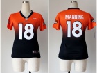 Women Denver Broncos #18 Peyton Manning Orange Blue NFL Nike Drift Fashion II Elite Jerseys