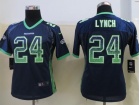 Women Nike Seattle Seahawks #24 Marshawn Lynch Blue Drift Fashion Jerseys