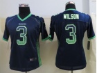 Women Nike Seattle Seahawks #3 Russell Wilson Blue Drift Fashion Jerseys