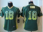 Women Nike Green Bay Packers #18 Cobb Green Elite 2013 New Drift Fashion Jerseys