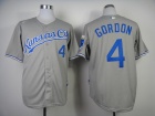 Kansas City Royals #4 Alex Gordon Grey Cool Base Jerseys